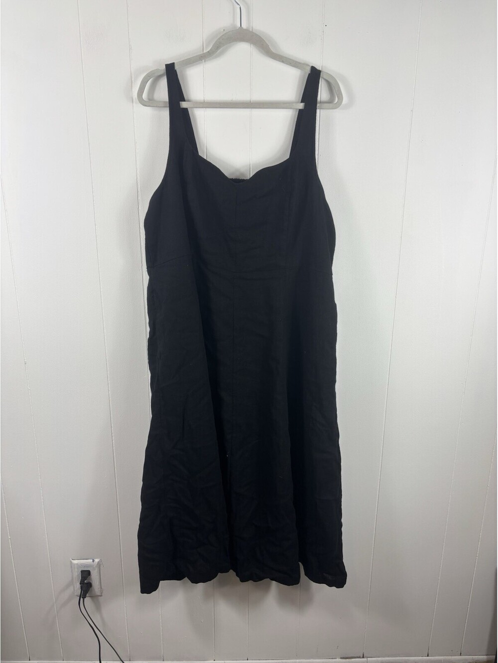 Old Navy Women’s Linen Blend Black Dress Size XXL Pockets Work Teacher Career